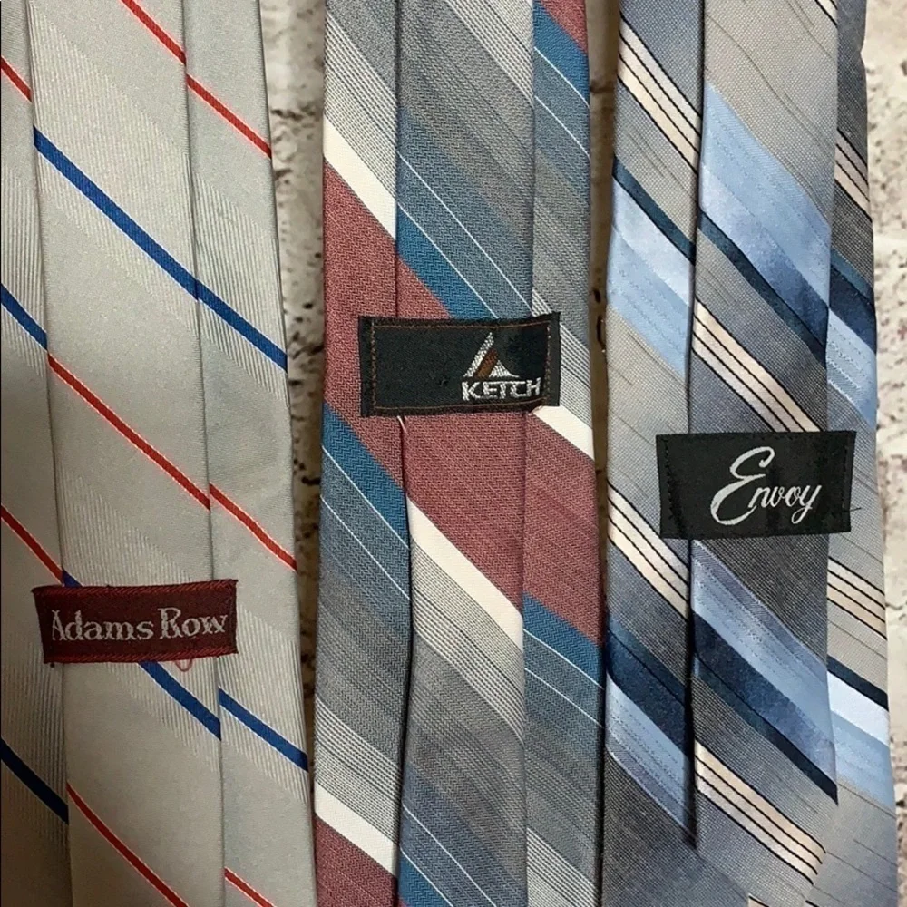 3 vintage upcycled striped ties